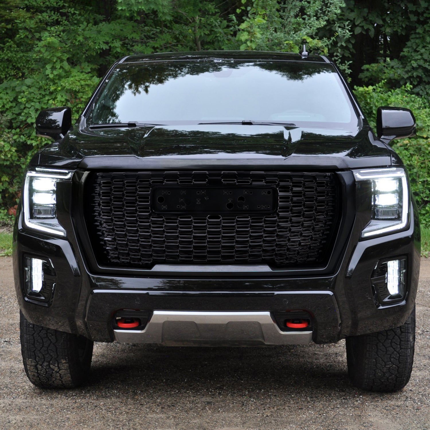 2021-2022 GMC Yukon/Yukon XL 1PC Glossy Black Front Upper Grille Moulding