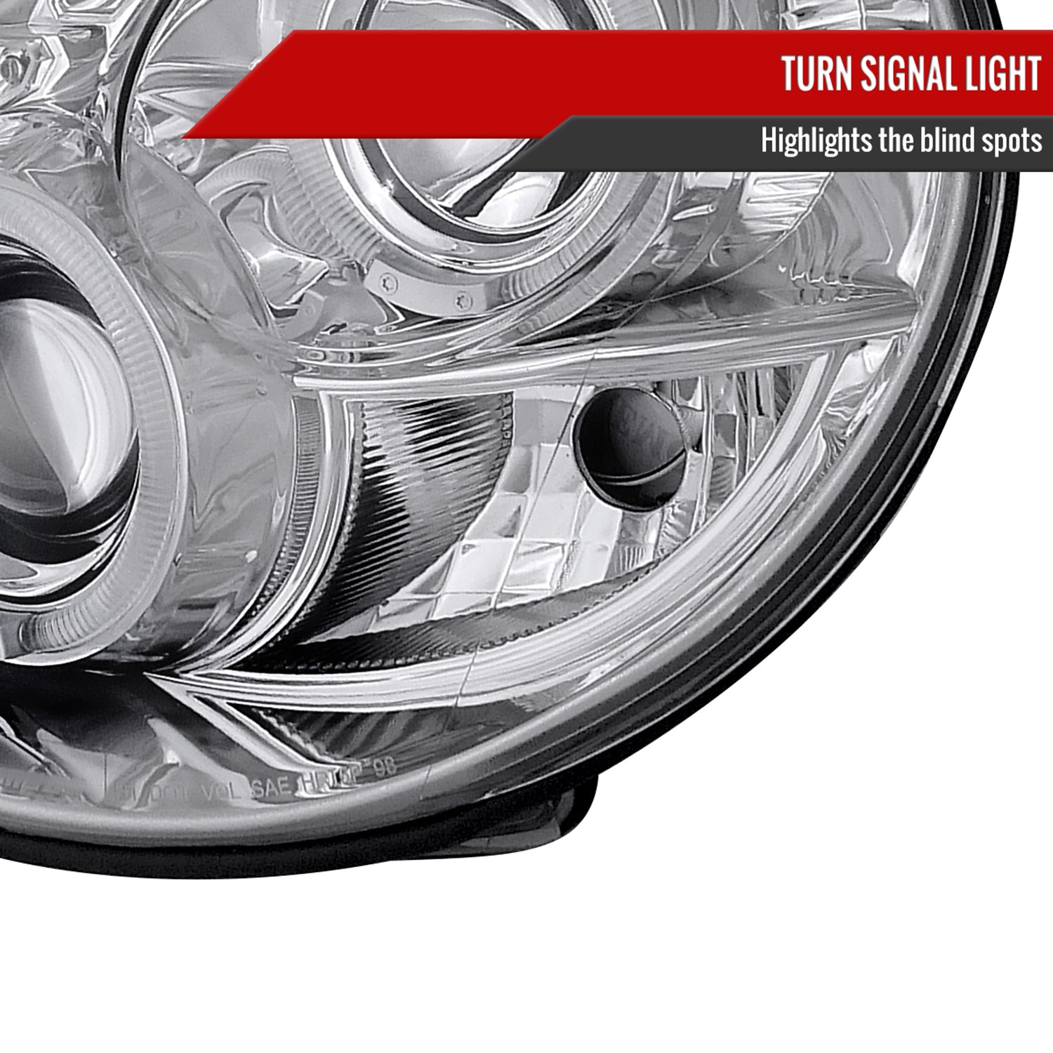 2002-2003 Subaru Impreza Dual Halo Bug Eye Projector Headlights Chrome/Clear