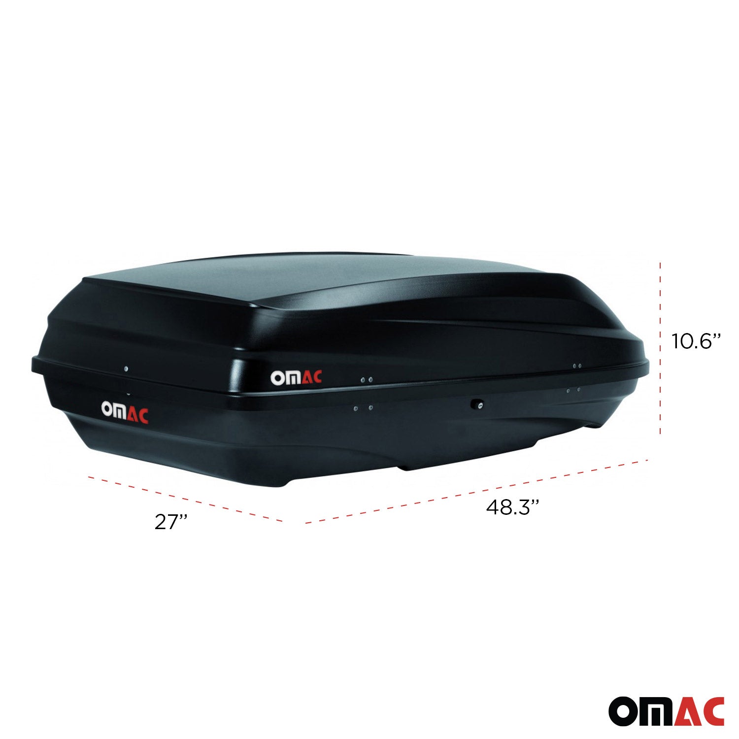 OMAC G3 Roof Box 7.8 cu ft PS UV-protected Matt Black Dual Side Opening