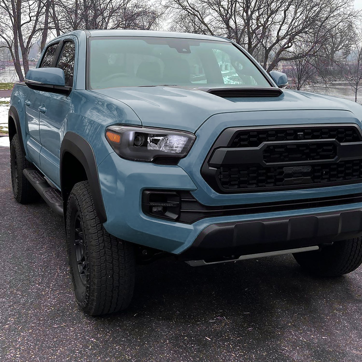 2016-2023 Toyota Tacoma Projector Headlights Amber Reflectors Matt Black/Clear