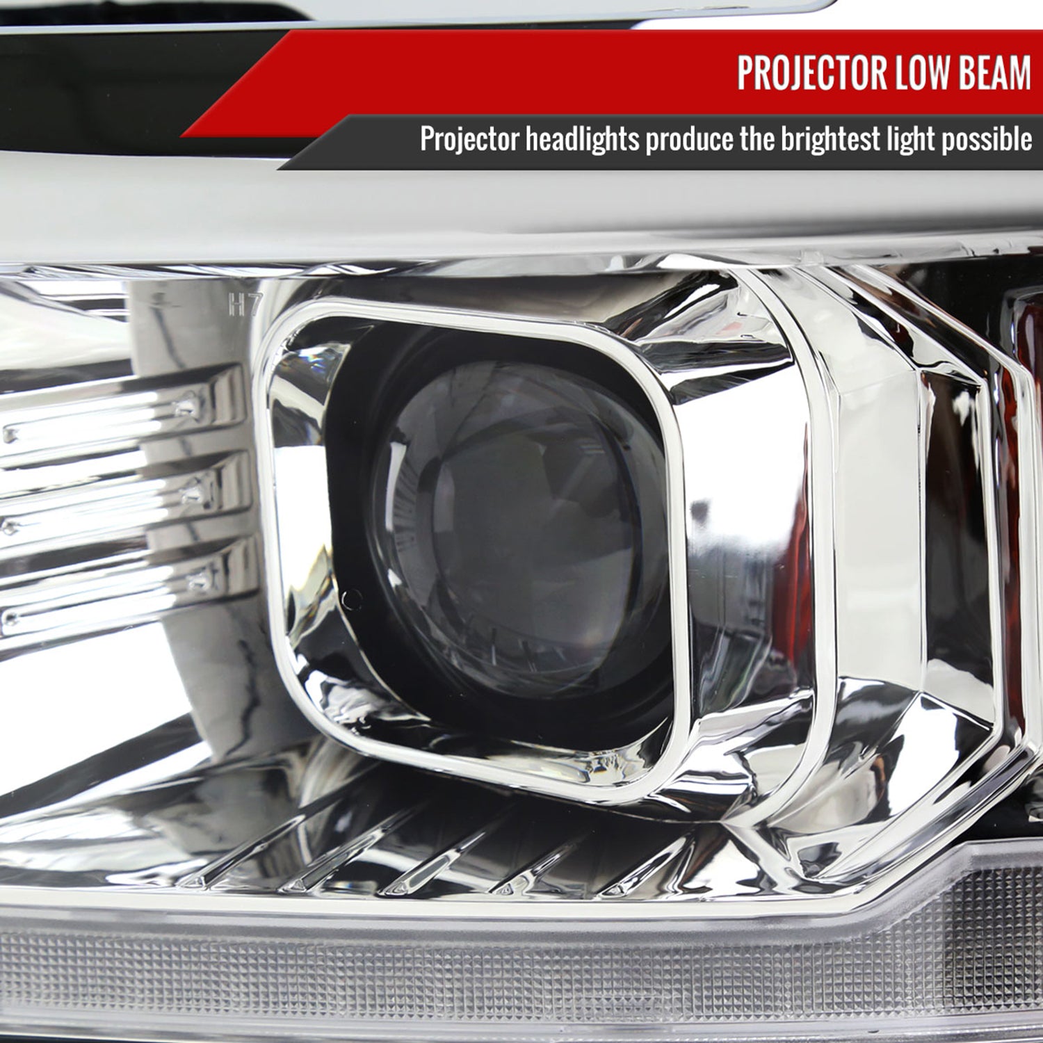 2014-2015 Chevy Silverado 1500 Sequential LED Bar Projector Headlights Chrome