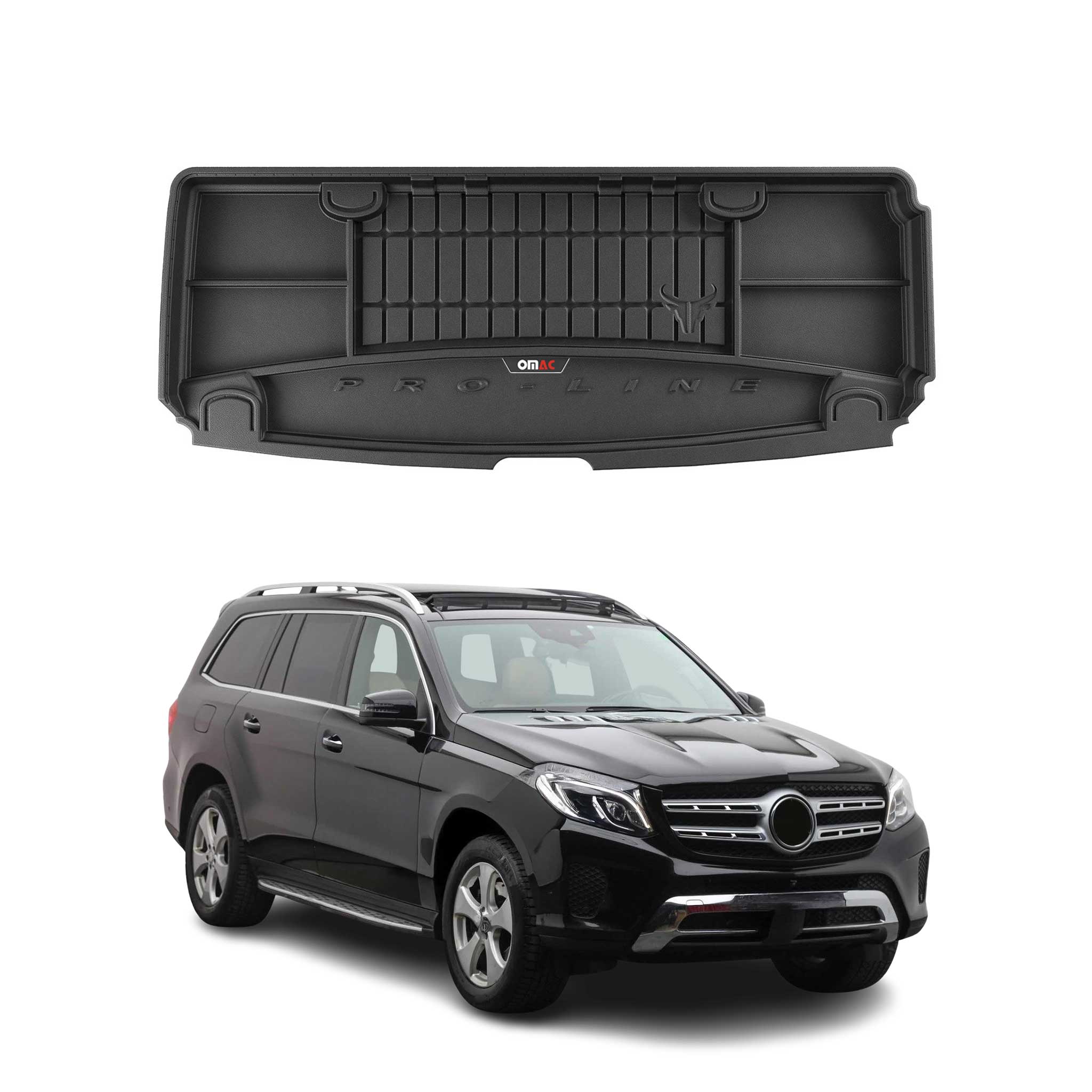 2017-2019 Mercedes GLS Class X166 7 Seat Premium Cargo Liner Trunk Mat All Weather Heavy Duty Black