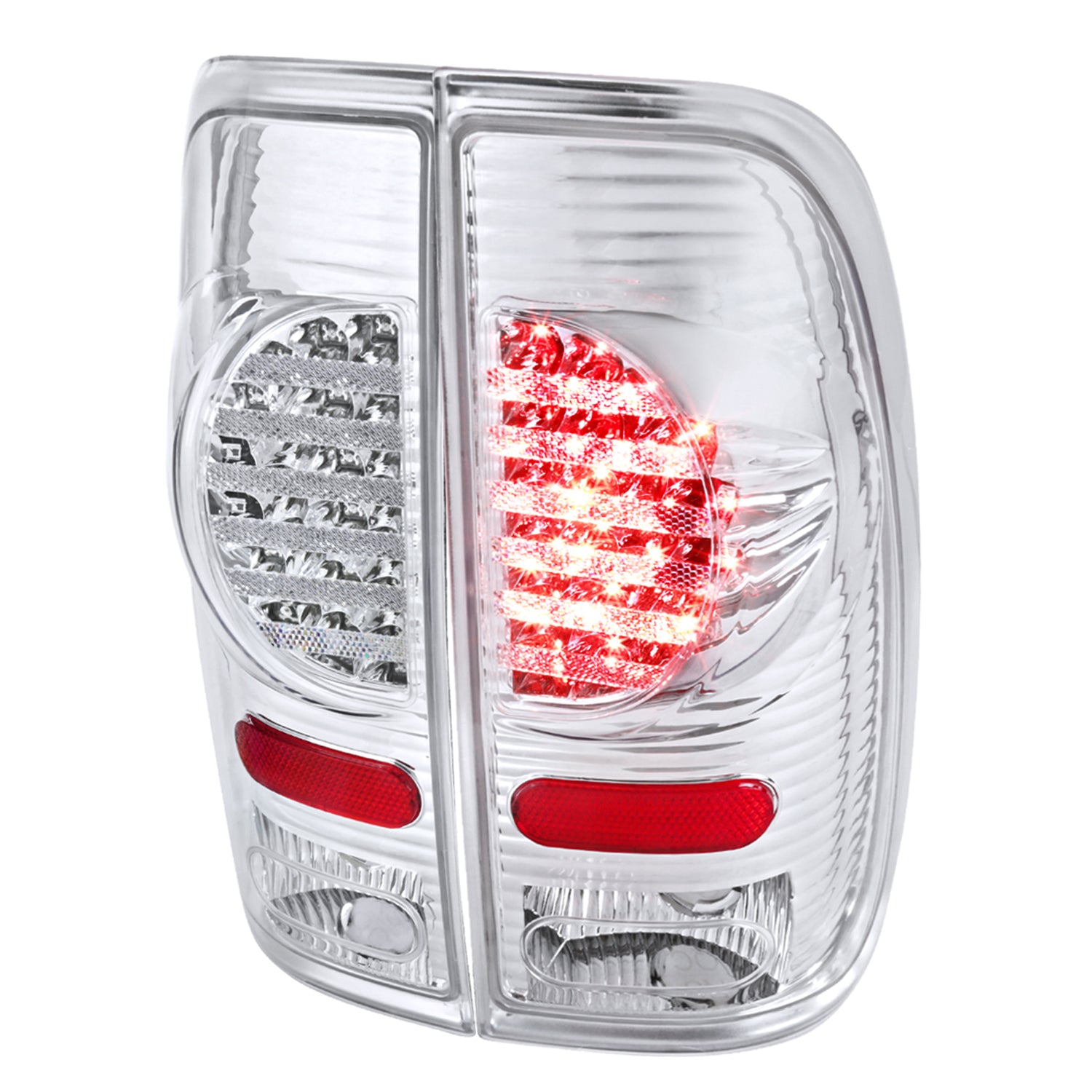 1997-2007 Ford F-150/F-250/350/450/550 Styleside V2 LED Tail Lights Chrome