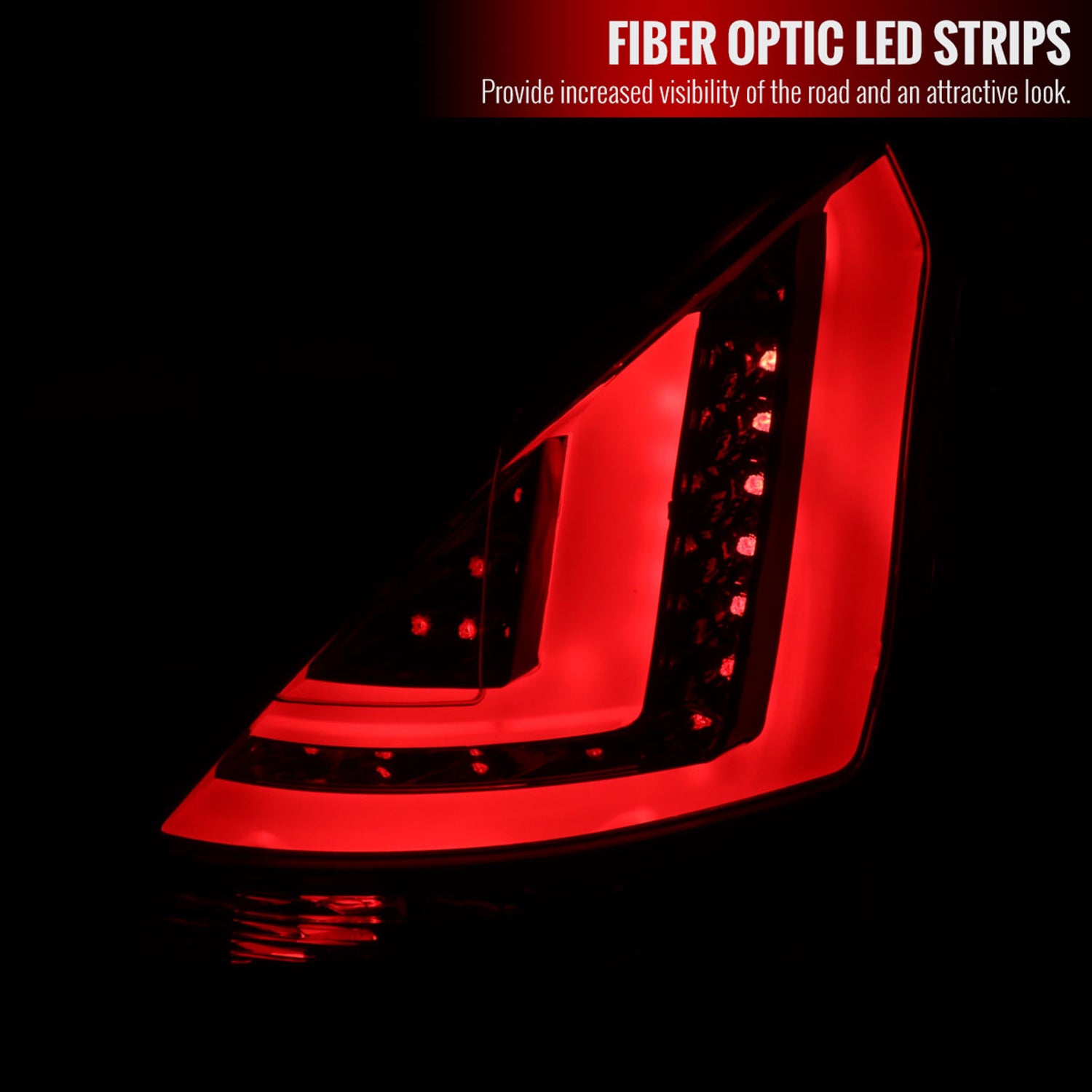 2014-2019 Ford Fiesta Hatchback LED Bar Tail Lights Chrome/Smoke Lens