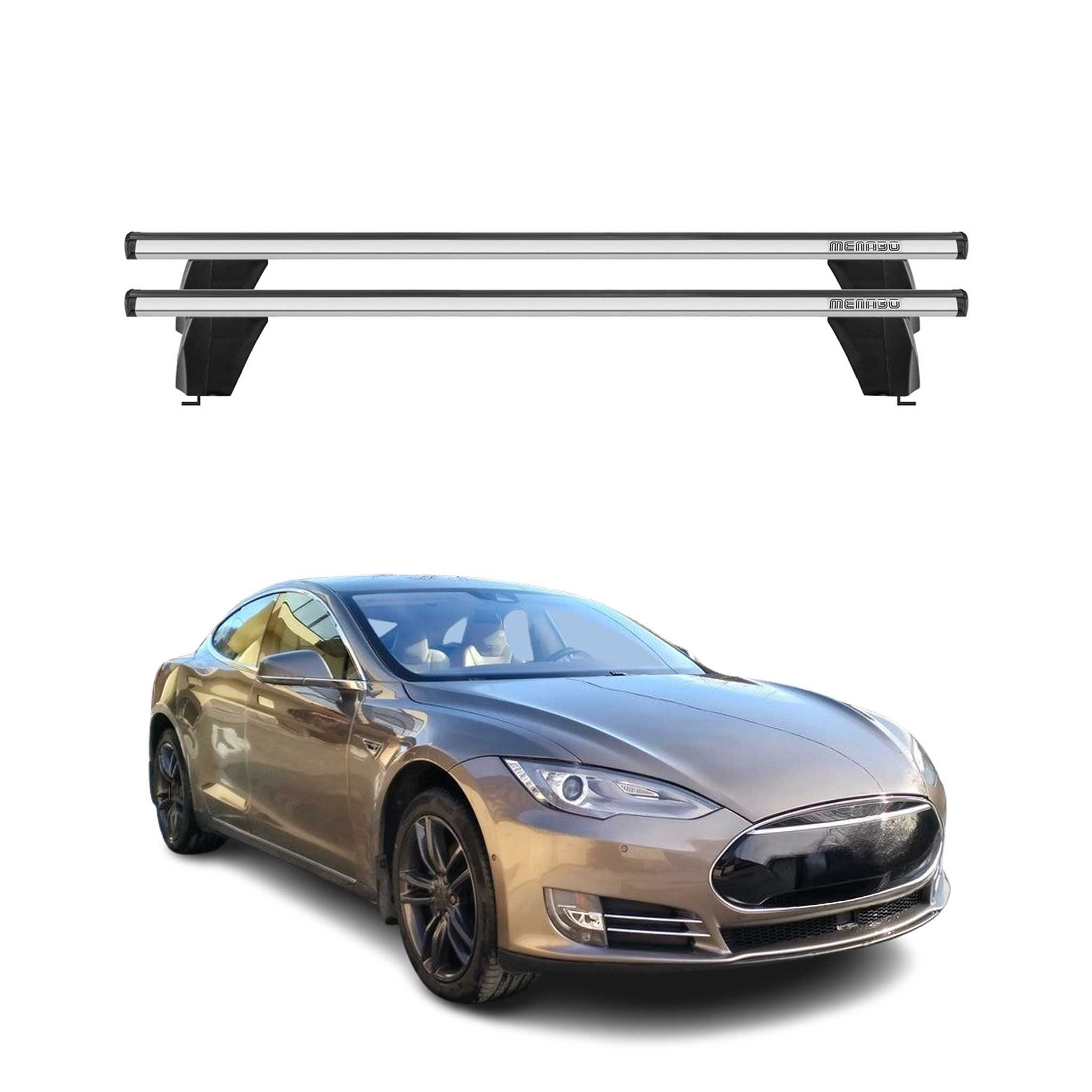 2012-2017 Tesla Model S Roof Rack Cross Bars Silver