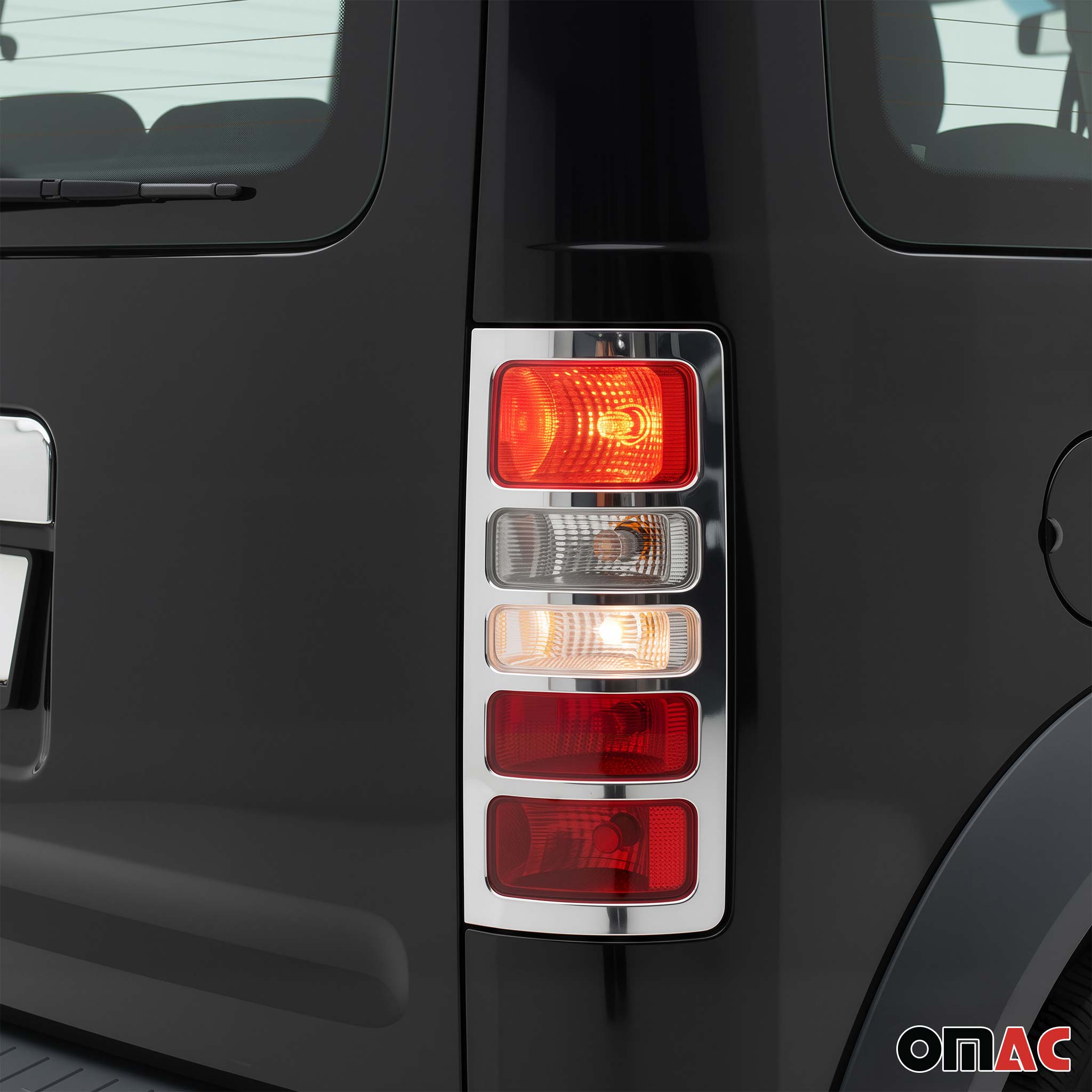 2010-2013 Ford Transit Connect Trunk Tail Light Trim Frame Stainless Steel Silver 2Pcs