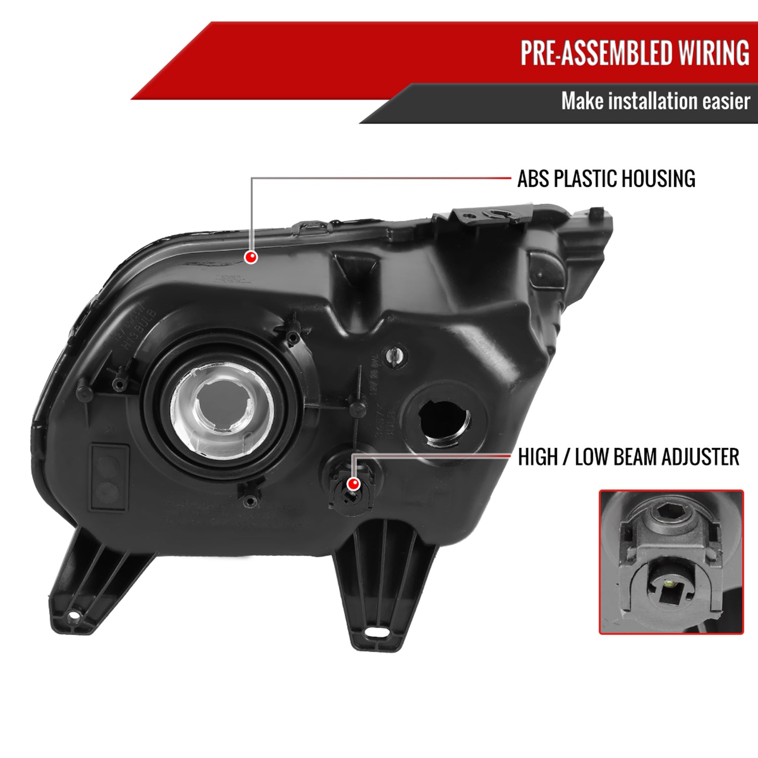 2010-2014 Ford Mustang Factory Style Headlights Black Housing/Smoke Lens