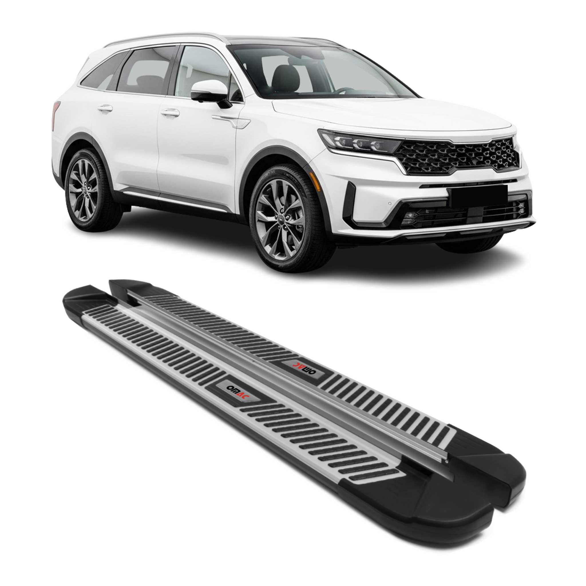 Side Step Nerf Bars Running Boards for Kia Sorento 2021-2023 Silver Black 2x