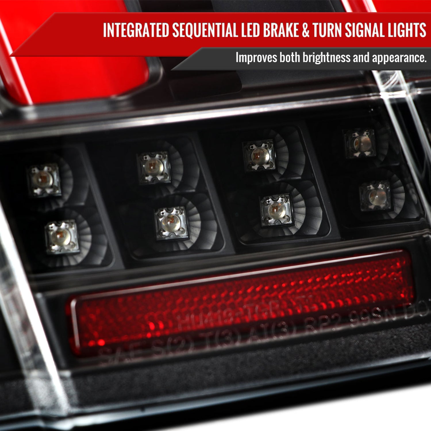 1999-2004 Ford Mustang Sequential LED Tail Lights Black Housing/Clear Lens