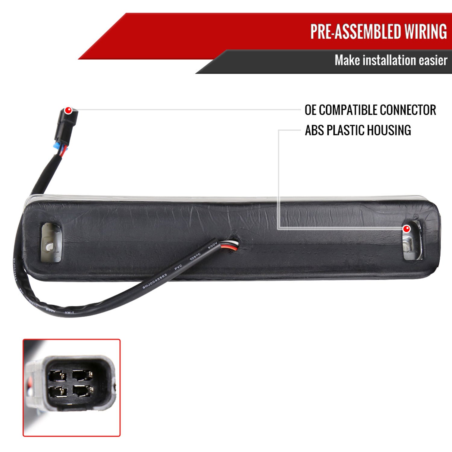 1994-2000 Chevrolet GMC C/K LED 3rd Brake Light Chrome Housing/Clear Lens