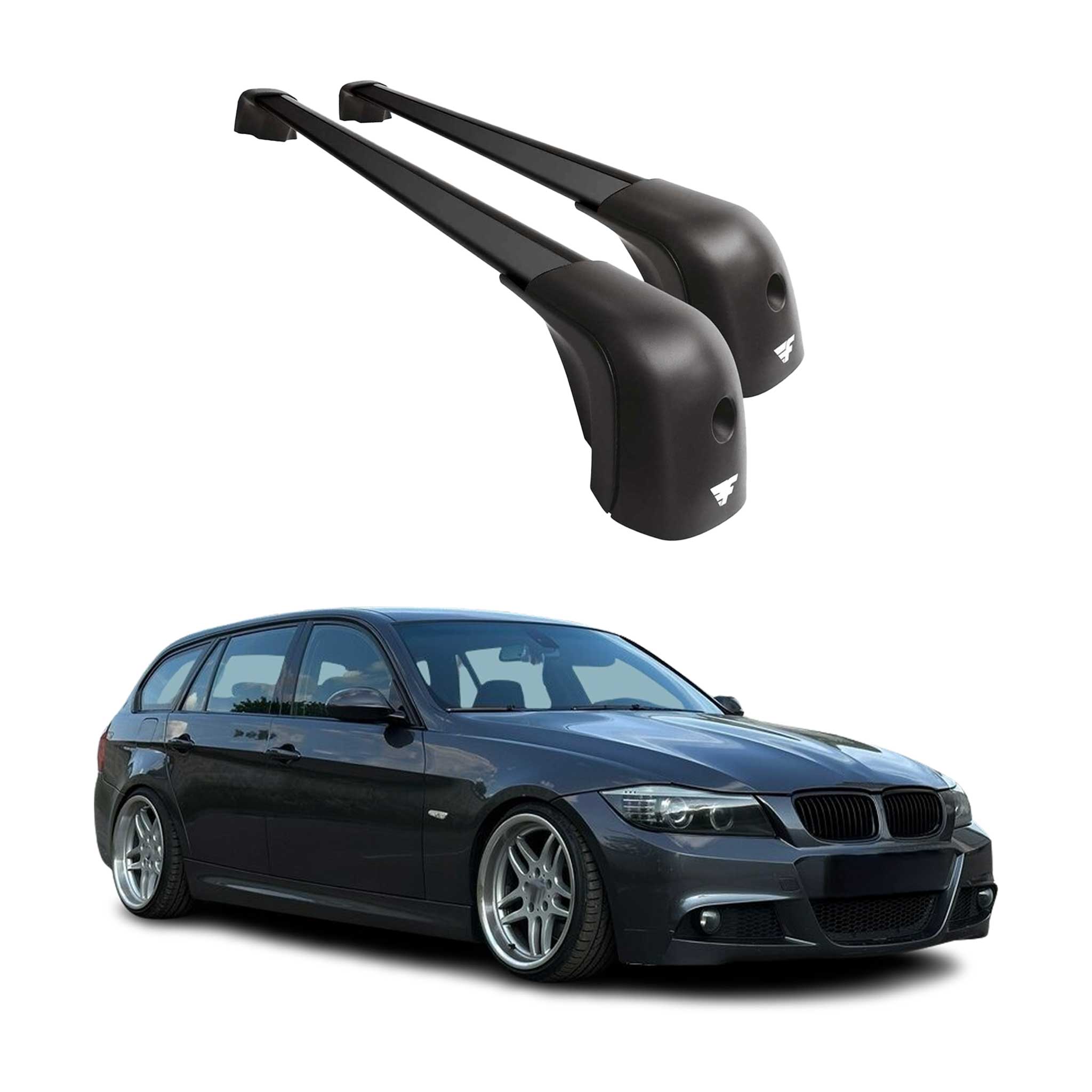 2005-2012 BMW 3 Series E91 Wagon Roof Rack Cross Bars Black