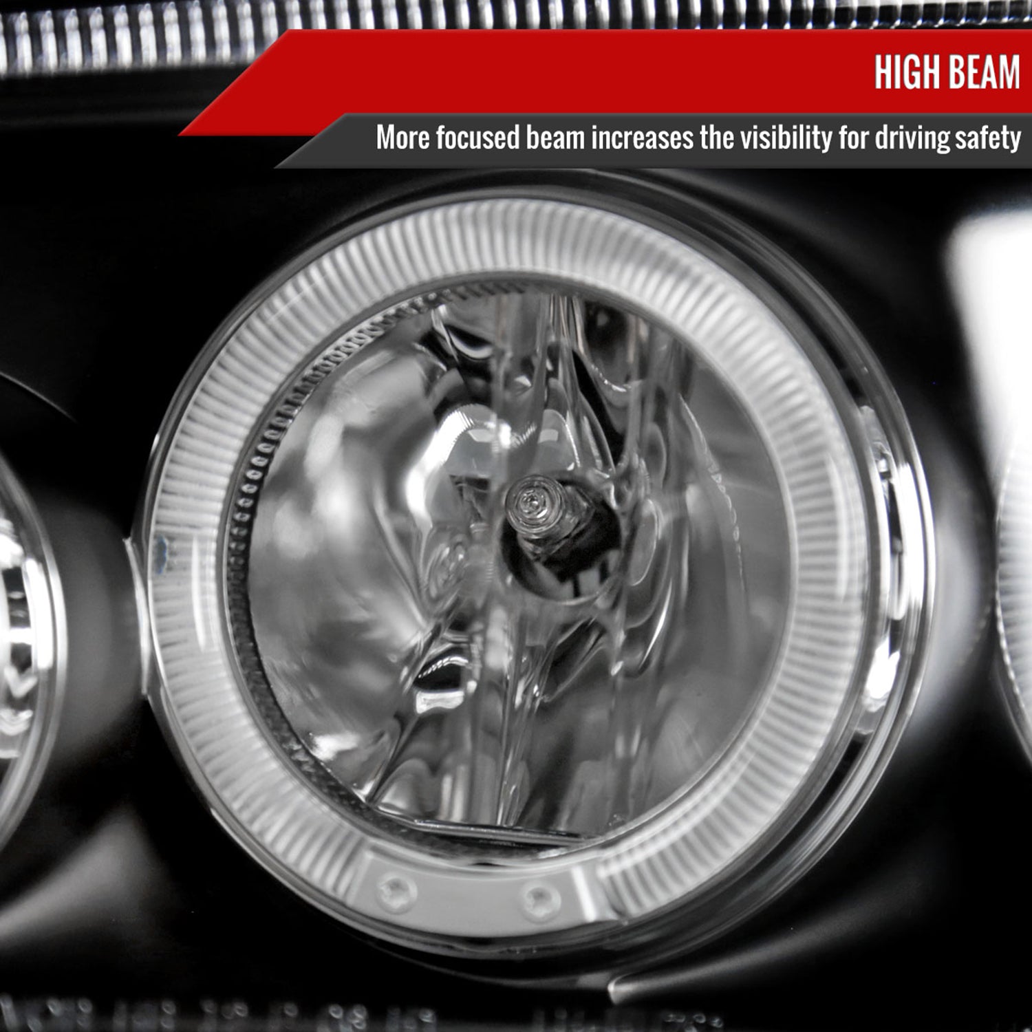 2005-2010 Dodge Charger Dual Halo Projector Headlights Matte Black/Clear Lens