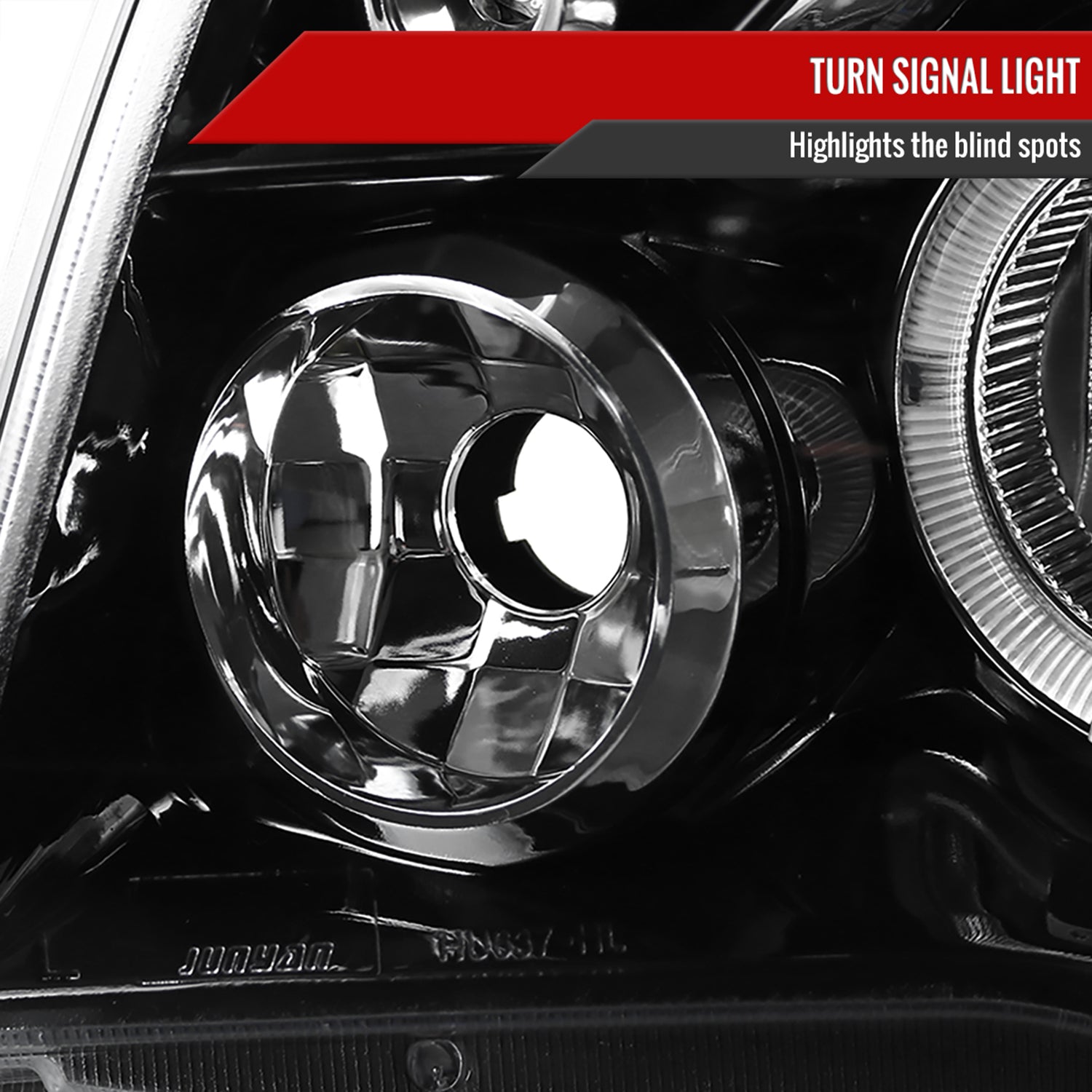 2005-2011 Toyota Tacoma Dual Halo Projector Headlights Jet Black/Clear Lens