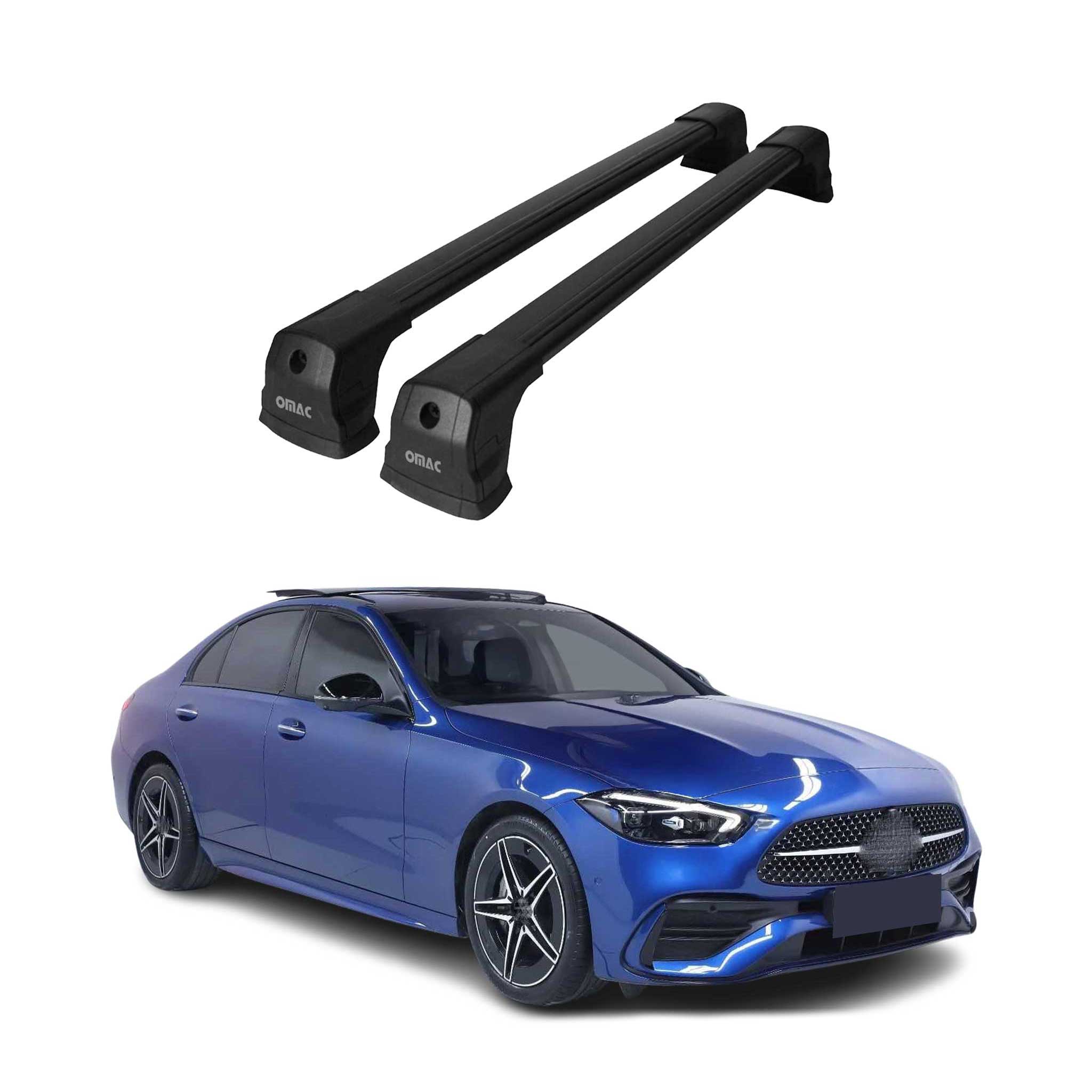 2022-2025 Mercedes C Class W206 Sedan Roof Rack Cross Bars Black Aluminium 2 Pcs