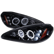 1999-2005 Pontiac Grand AM Dual Halo Projector Headlights Glossy Black/Smoke