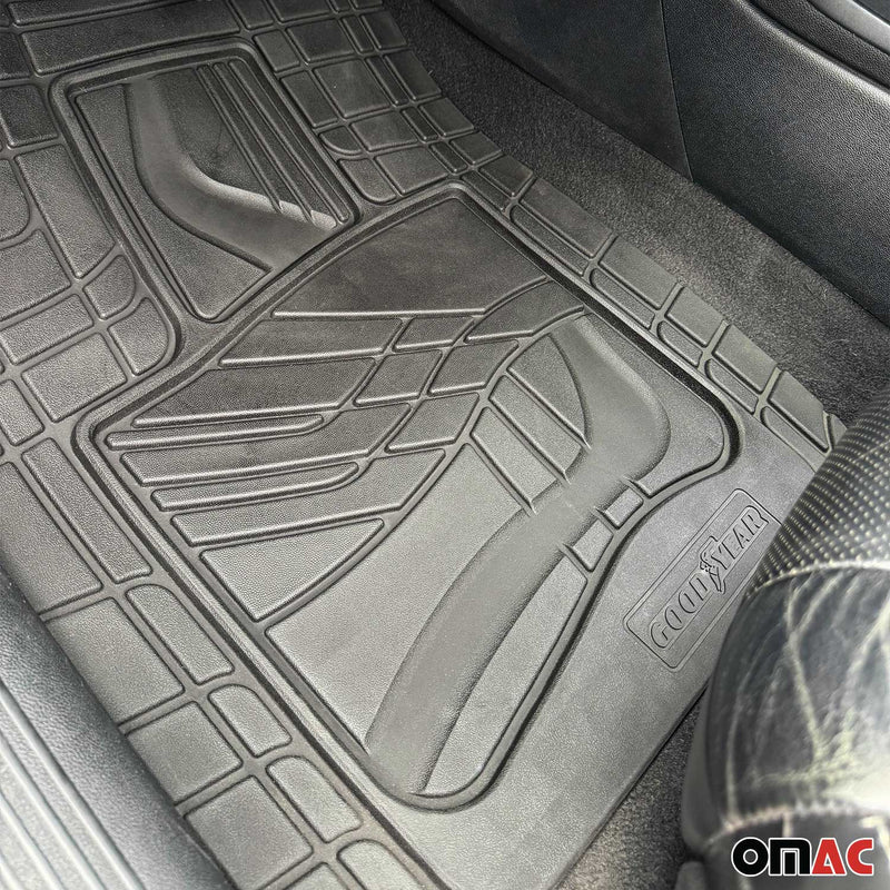 Goodyear Floor Mats Cars Trucks SUV Black All Season Heavy Duty Rubber 2Pcs