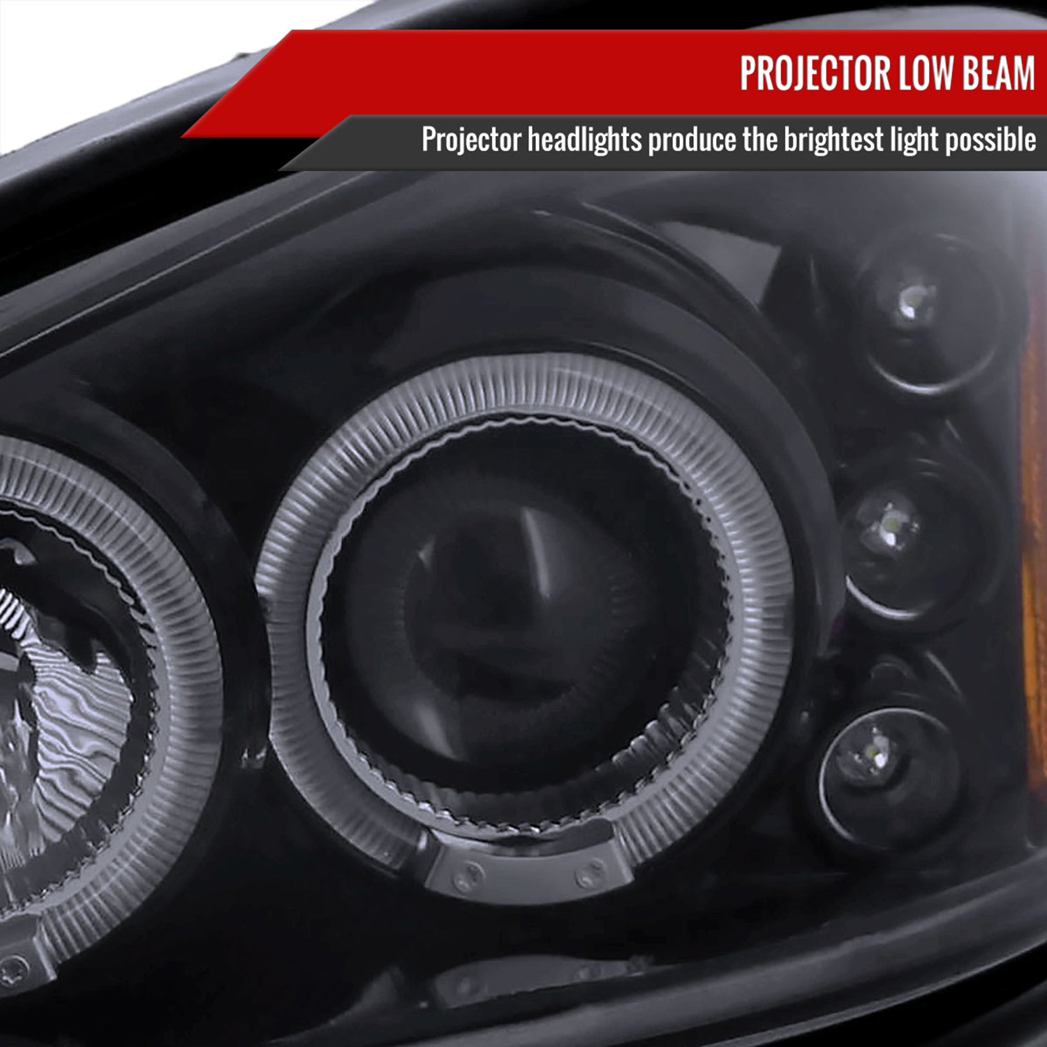 1999-2005 Pontiac Grand AM Dual Halo Projector Headlights Glossy Black/Smoke