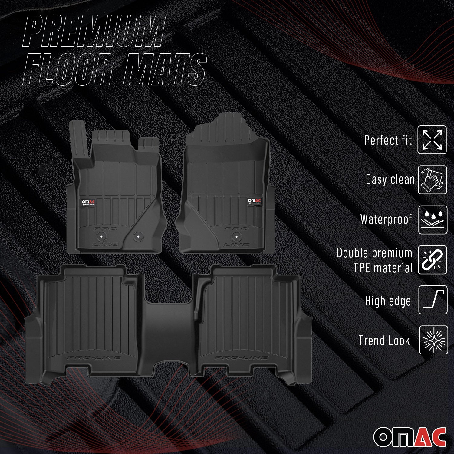 2021-2024 Ford Bronco Premium Floor Mats Liners Full Set All Weather Heavy Duty