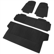 Universal fit Rubber Car Floor Mats Trunk Cargo Liner All Weather 4Pcs Black
