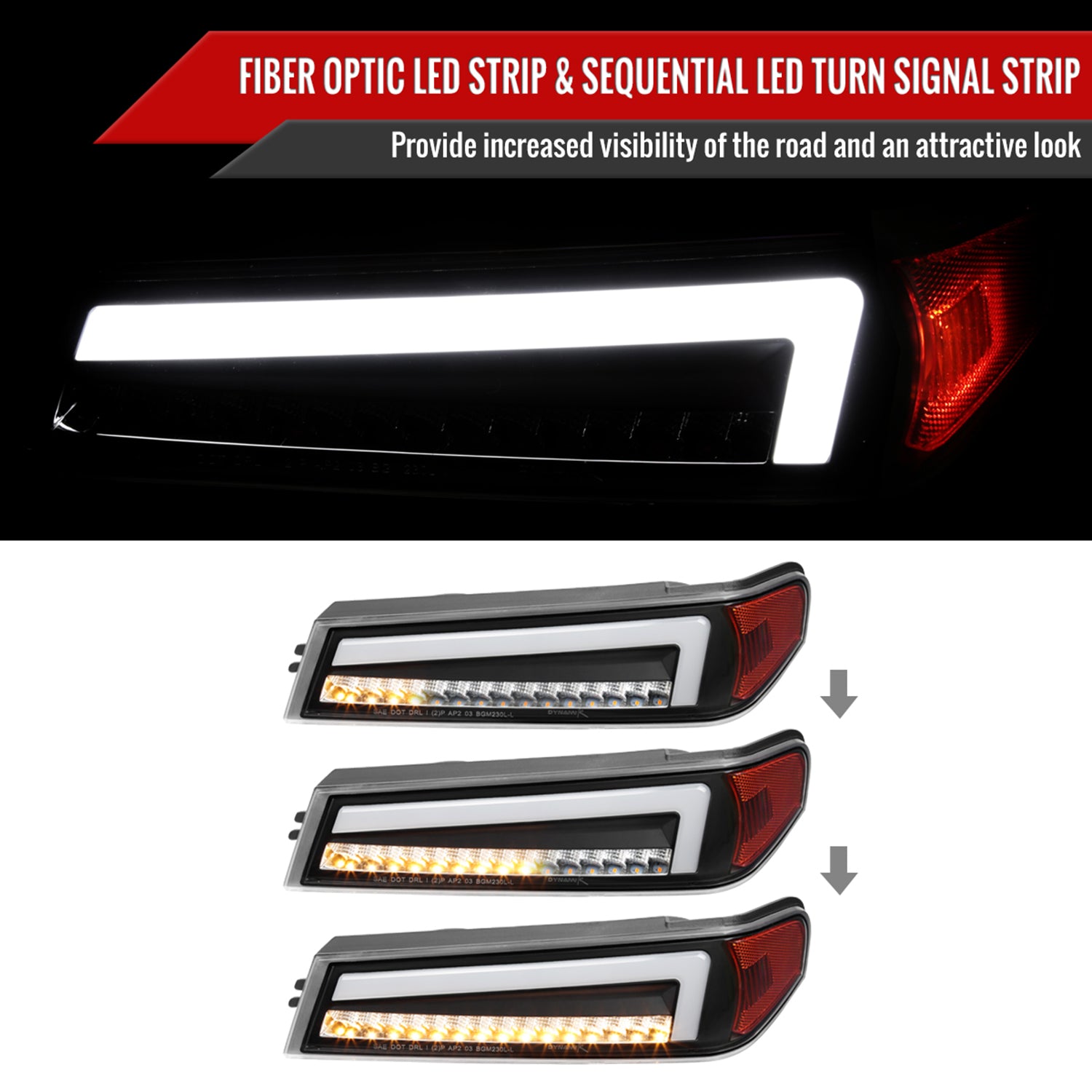2004-2012 Chevy Colorado/ Canyon LED Bumper Corner Signal Lights Matt Black