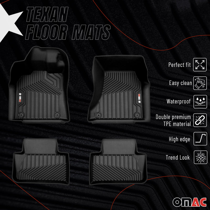 2015-2025 Porsche Macan Premium Floor Mats Liners First and Second Row Set Black