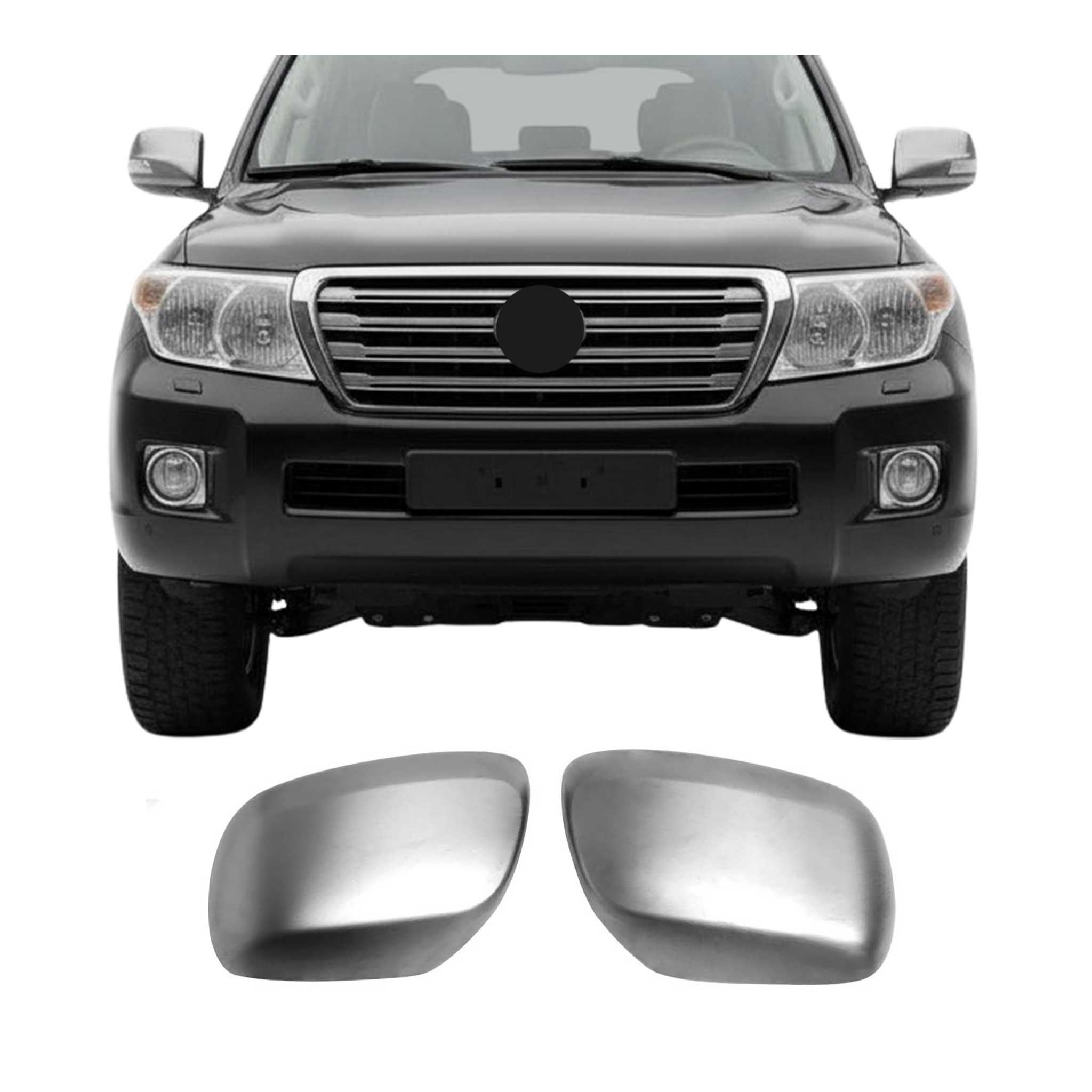 2008-2015 Lexus LX 570 Side Mirror Cover Caps Brushed Stainless Steel Silver 2 Pcs
