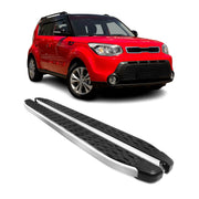 2014-2019 Kia Soul Running Boards Side Steps Silver & Black