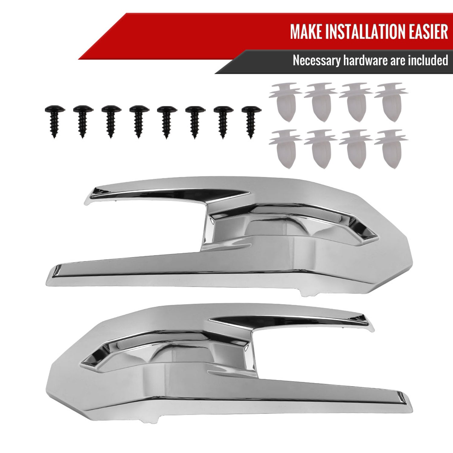 2019-2022 Chevy Silverado 1500 LT Glossy Honeycomb Hood Grille Chrome Trim