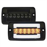 For Jeep Wrangler 1997-2006 Front Bumper LED Turn Signal Lights Chrome Housing Smoked Lens