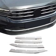 2022-2024 VW Tiguan Front Bumper Grill Trim Molding Stainless Steel Silver 4 Pcs