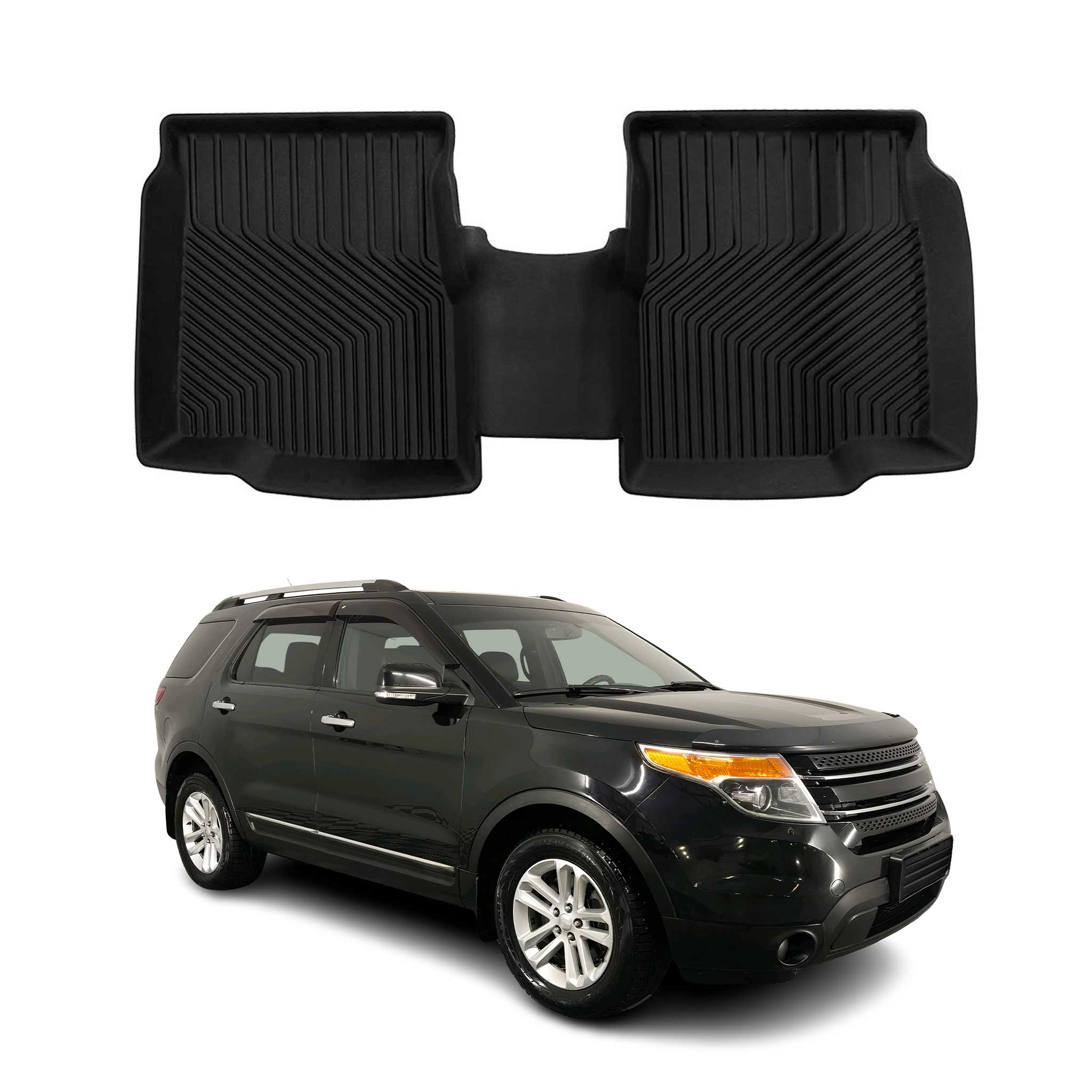 2011-2015 Ford Explorer Premium Floor Mats Liners Second Row Rear