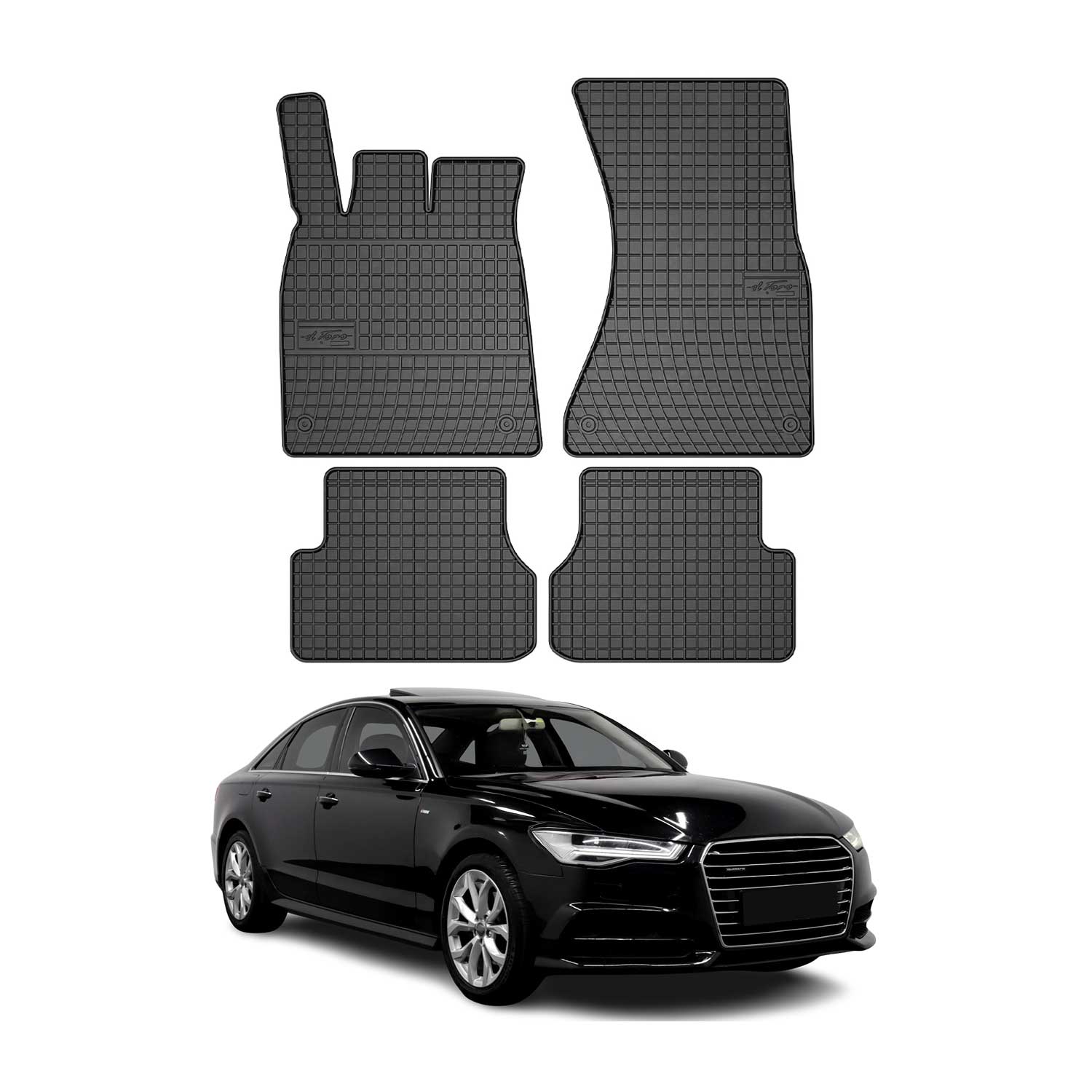 2012-2018 Audi A6 S6 C7 Floor Mats Liners Full Set All Weather Rubber Black