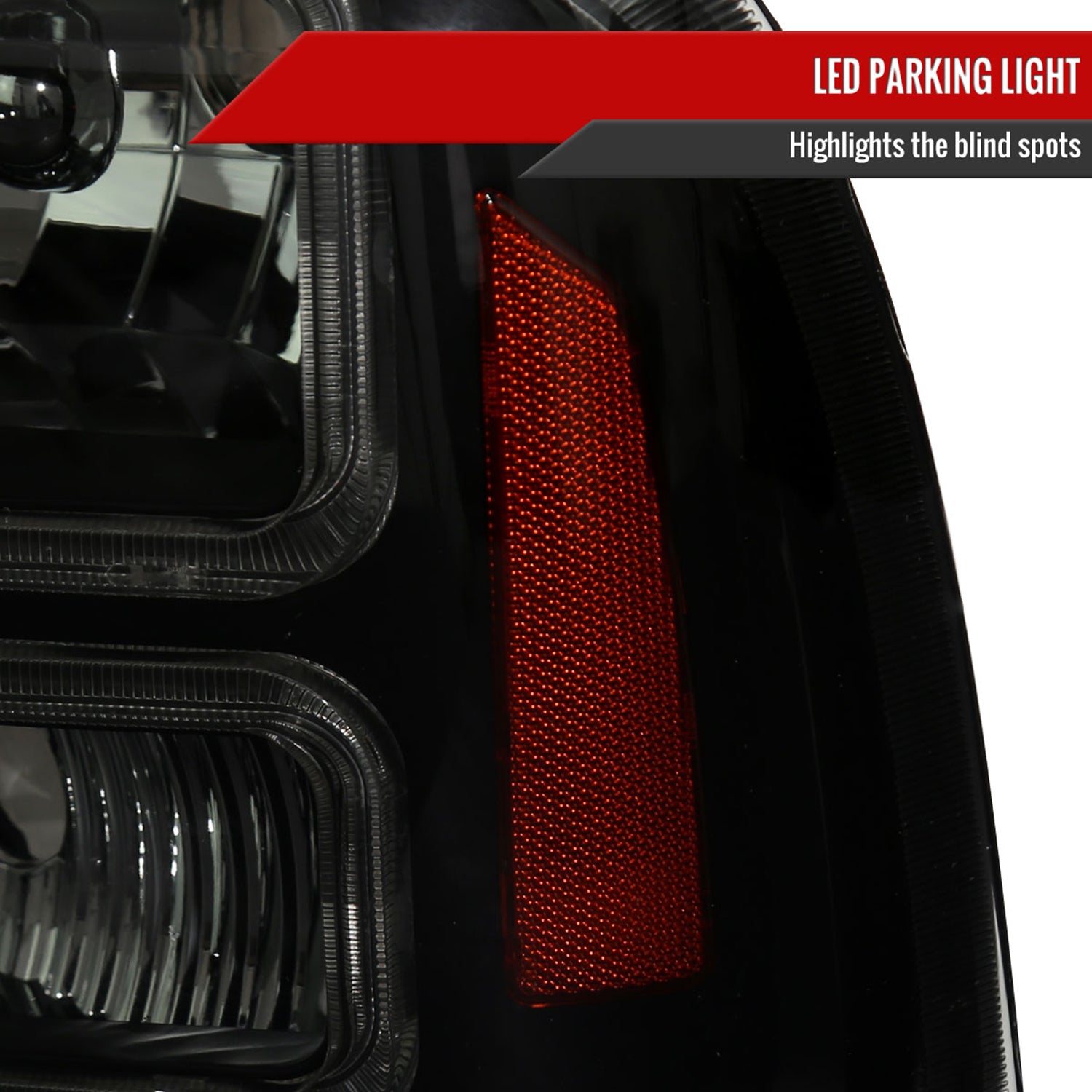 1999-2004 Ford F-250/350/450/550/Excursion Headlights Dual LED C-Bar Jet Black