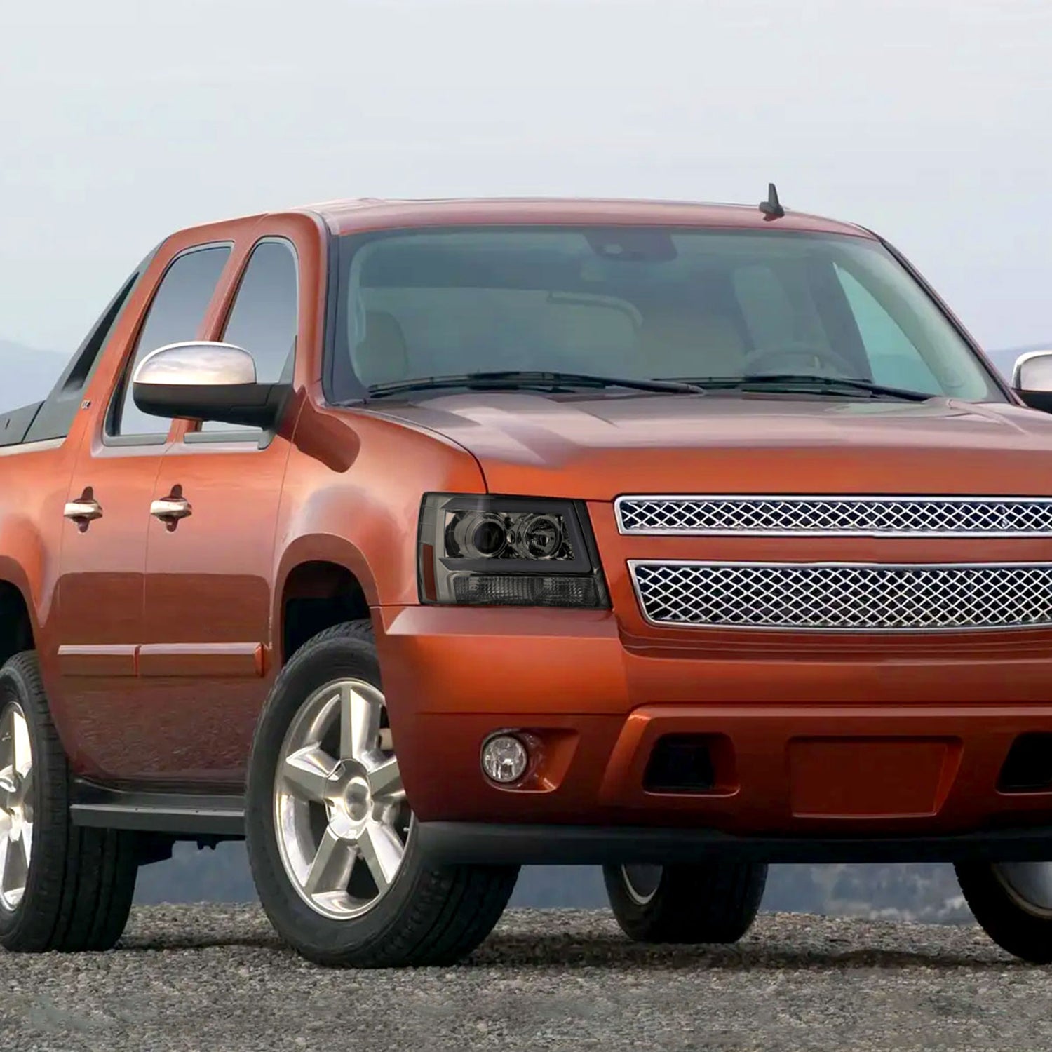 2007-2013 Chevy Avalanche/ Tahoe Suburban LED C-Bar Headlights Chrome&Smoke