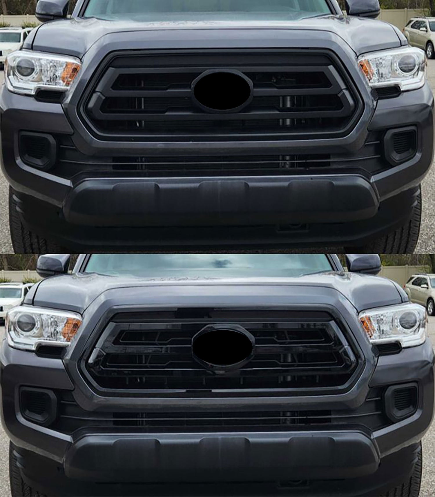 2020-2024 Toyota Tacoma Grille Overlay Gloss Black 1Pcs ABS Plastic