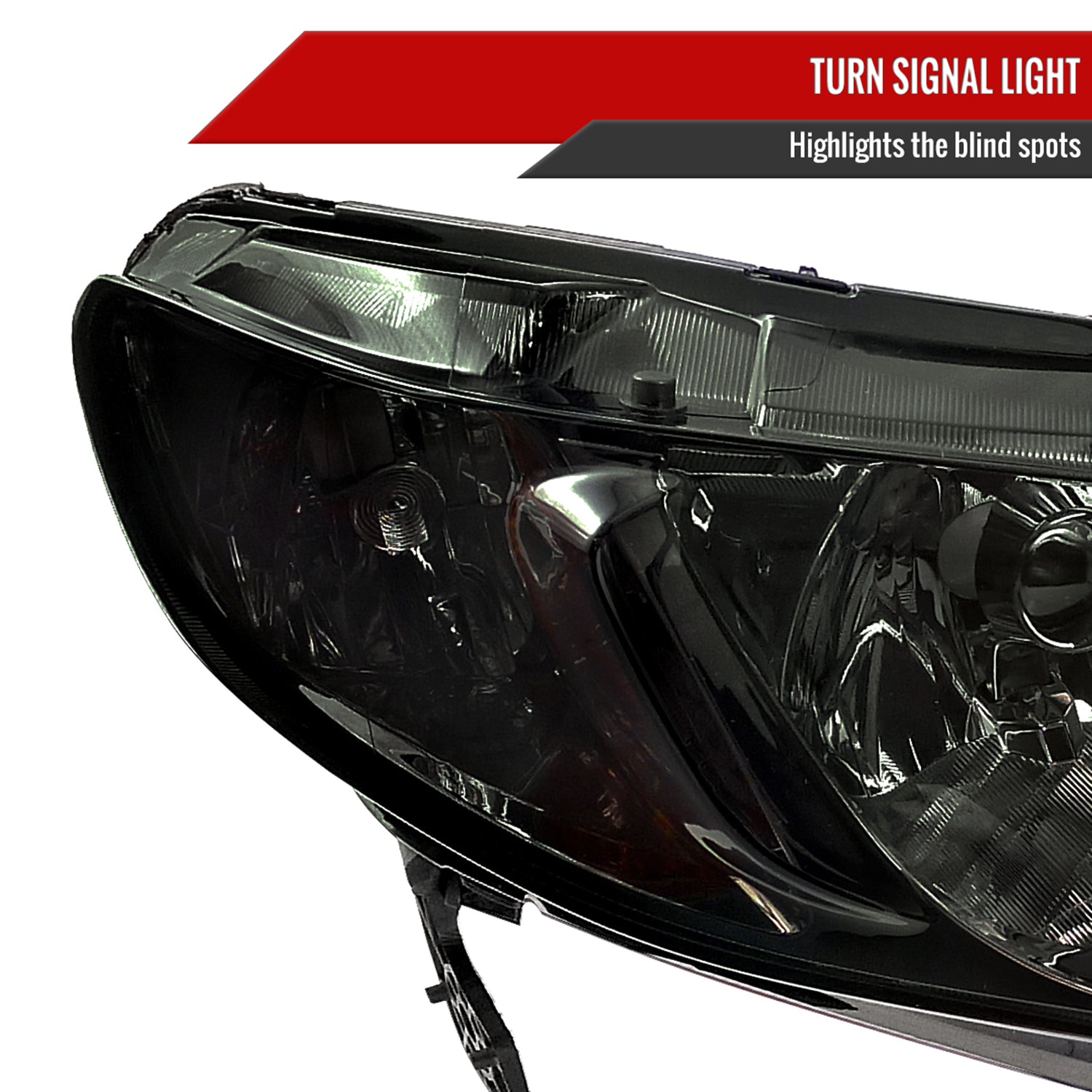 2006-2011 Honda Civic Sedan Crystal Headlights Chrome Housing/Smoke Lens