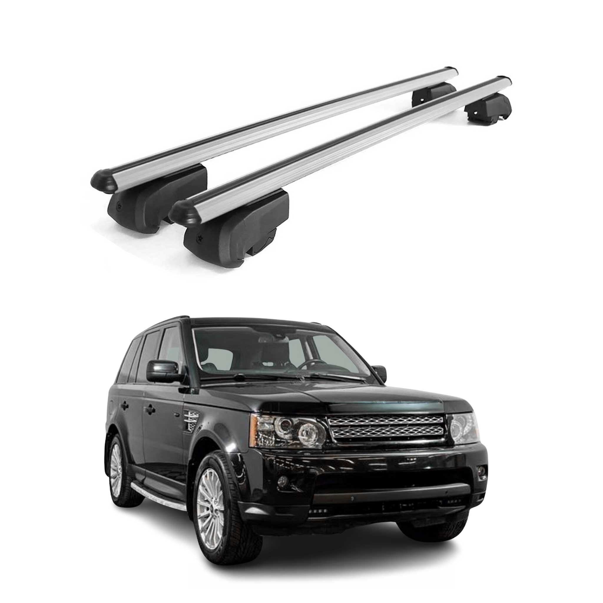 2006-2009 Land Rover Range Rover Sport Roof Rack Cross Bars Silver