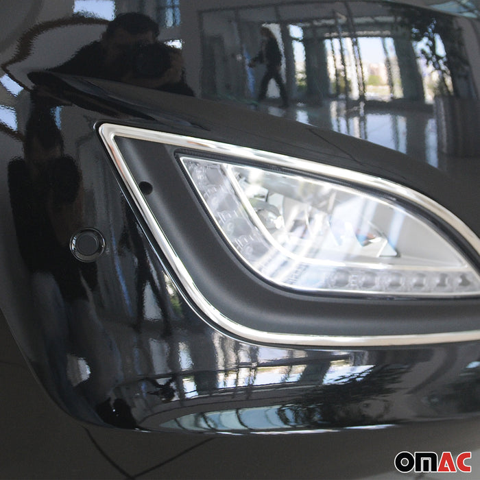 Fog Light Lamp Bezel Cover for Hyundai Elantra GT 2013-2017 Steel Silver 2 Pcs