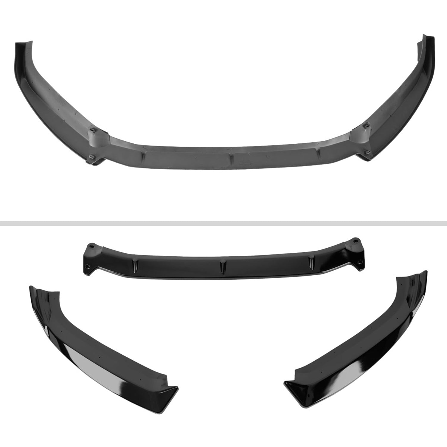 2017-2018 Audi A4/S4 Glossy Black 3Pcs Front Bumper Lip Splitter Kit