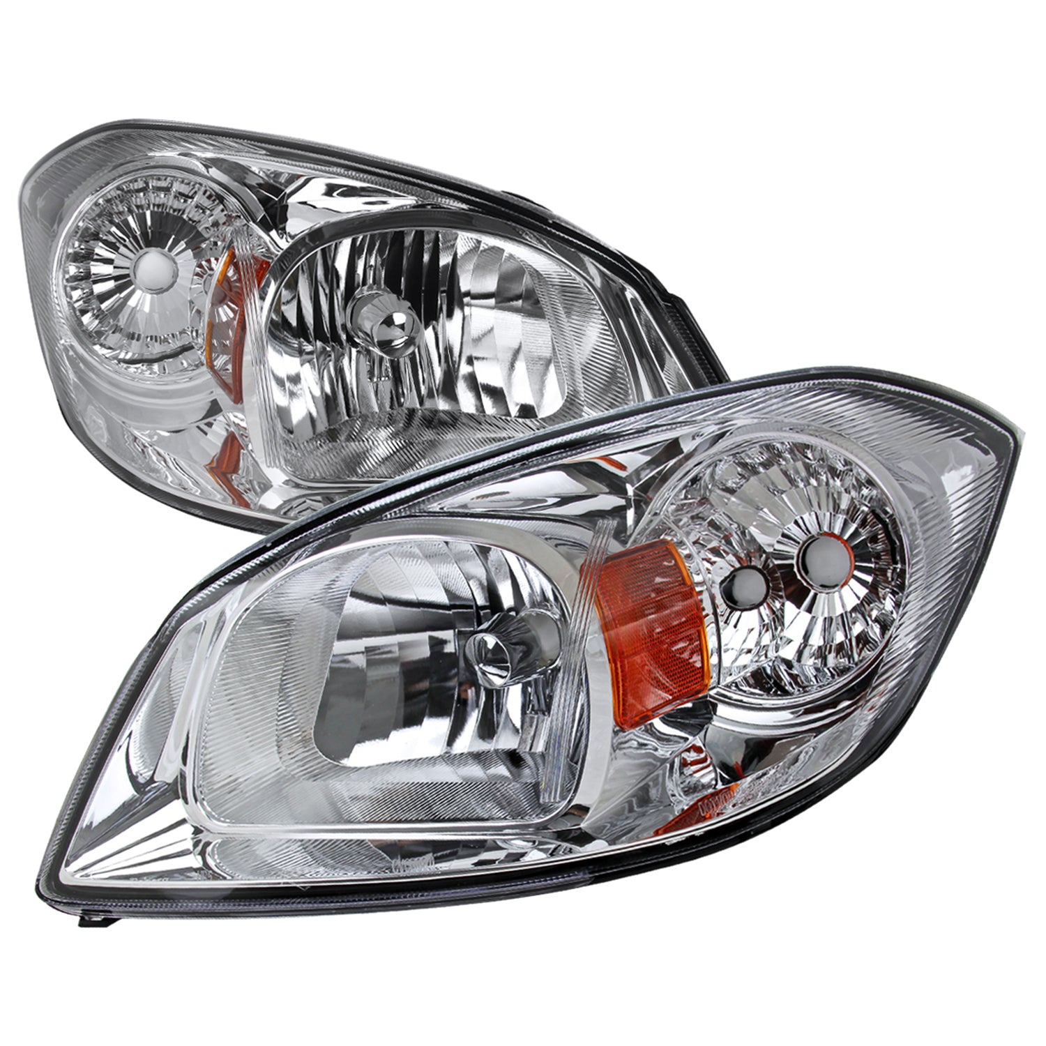 2005-2010 Chevy Cobalt Pontiac Pursuit/G5 Crystal Headlights Amber Reflector