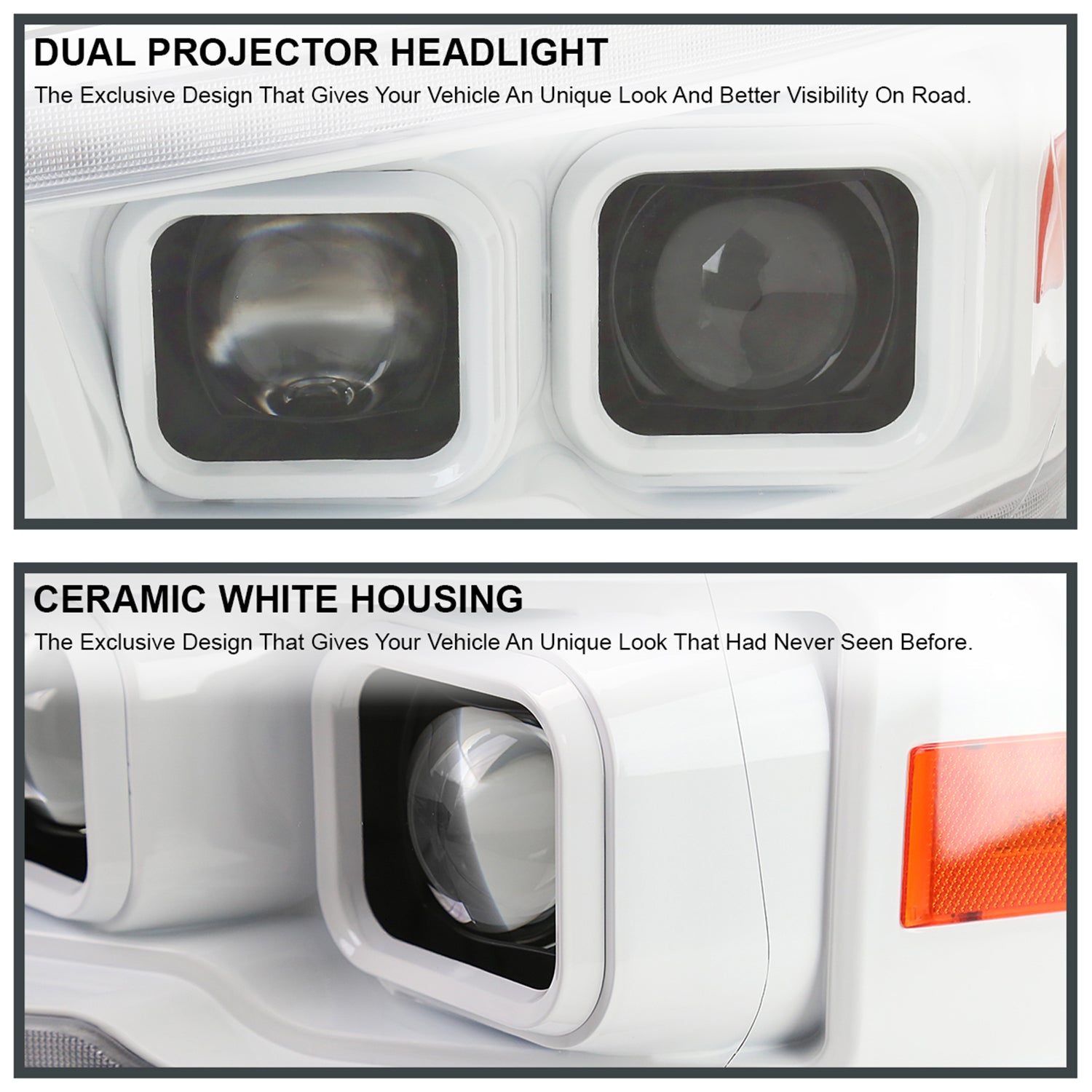 2009-2018 Dodge RAM 1500/ RAM 2500/3500 Headlights White Housing