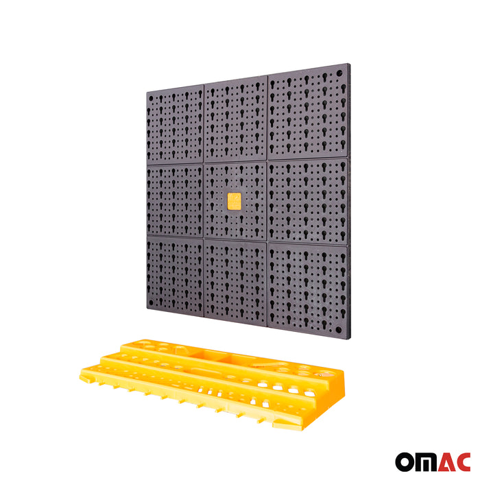Workshop Wall Tool Holder Perforated Wall 2 Wall Panels 2 Shelves 50 Hook Set