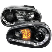 1999-2006 VW Golf Mk4 GTI/R32 Cabrio Headlights R8 LED Light&LED Signal Black