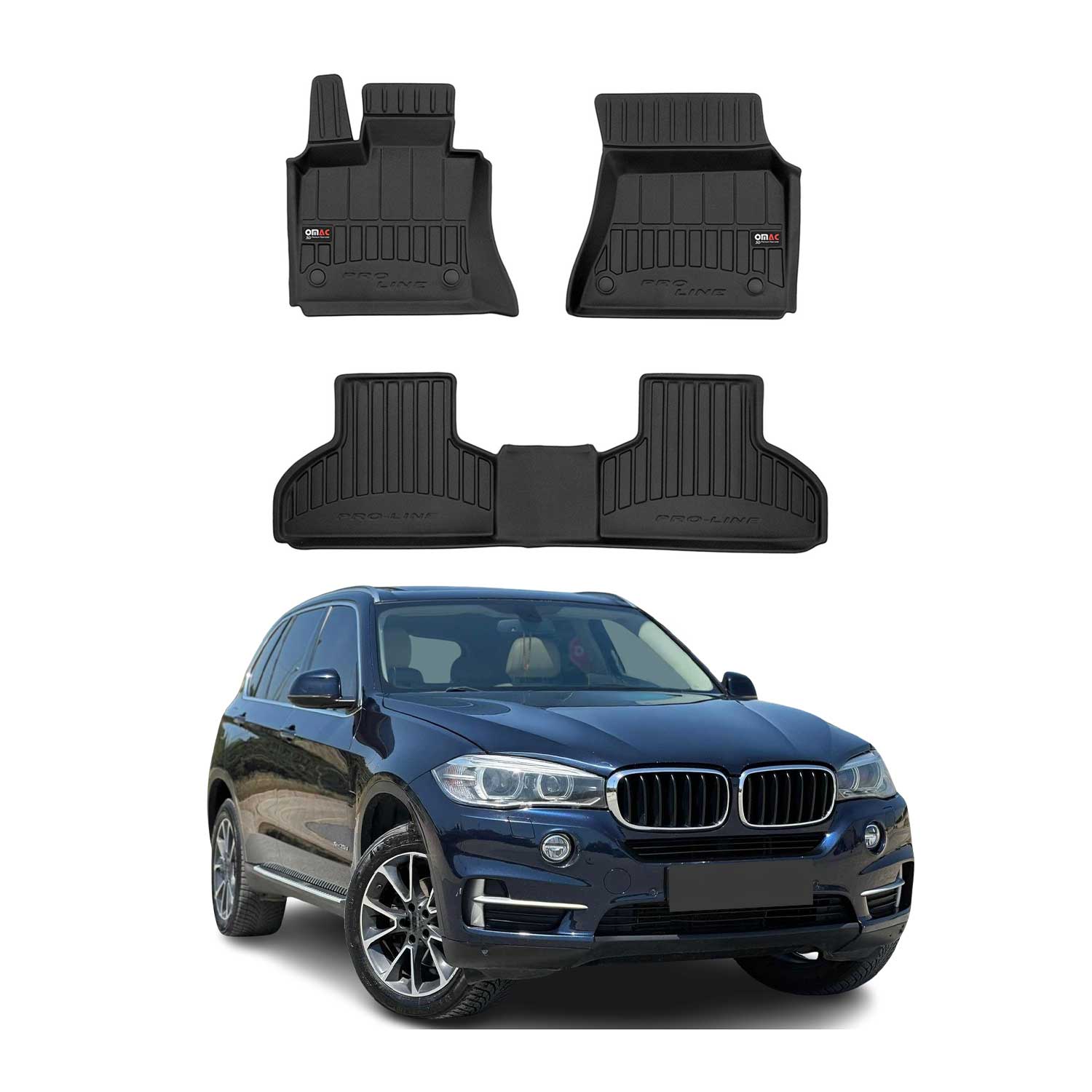 2014-2018 BMW X5 F15 F85 Premium Floor Mats Liners Full Set All Weather Heavy Duty Black