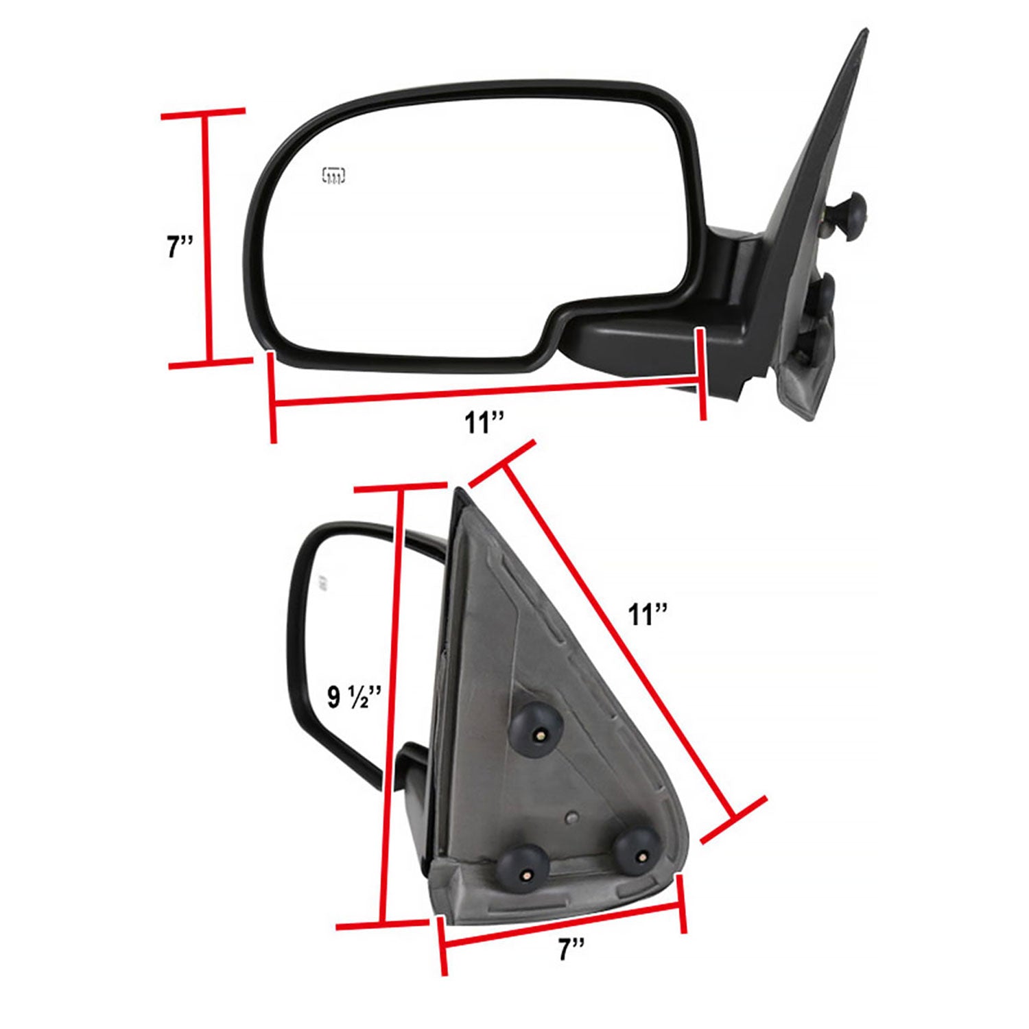 1999-2002 Chevy Silverado/Tahoe Sierra/Yukon Black Heated Side Mirror Driver