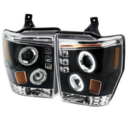 2008-2010 Ford F-250 F-350 F-450 Dual Halo Projector Headlights Matt Black
