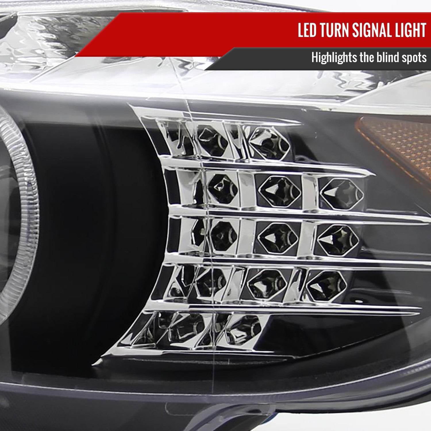 2006-2008 BMW E90 3 Series Dual Halo Headlights LED Light& Signal Matte Black