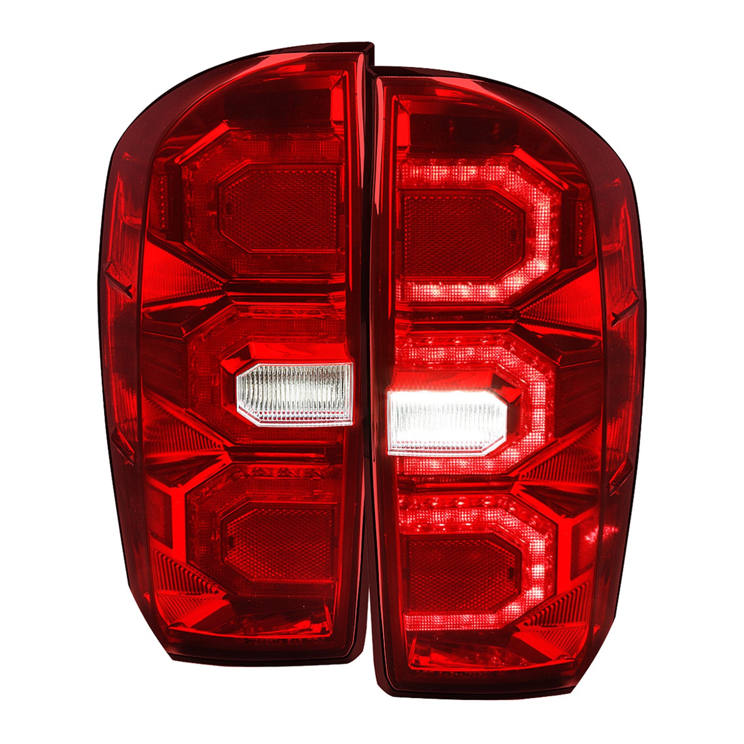 2016-2022 Toyota Tacoma Sequential Signal LED Tail Lights Chrome/Red Lens