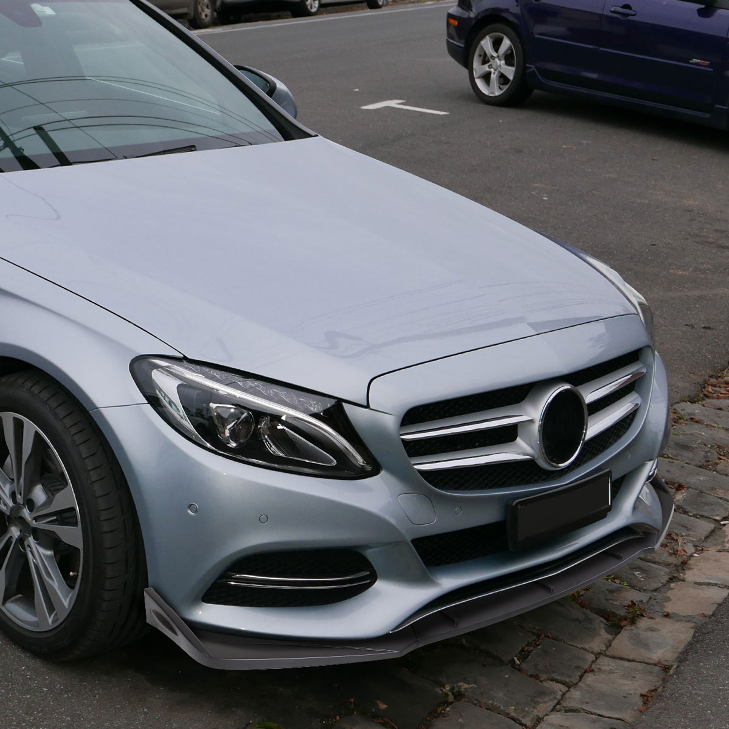 Universal Matte Black Polypropylene 3Pcs Bumper Lip Splitter Spoiler Set