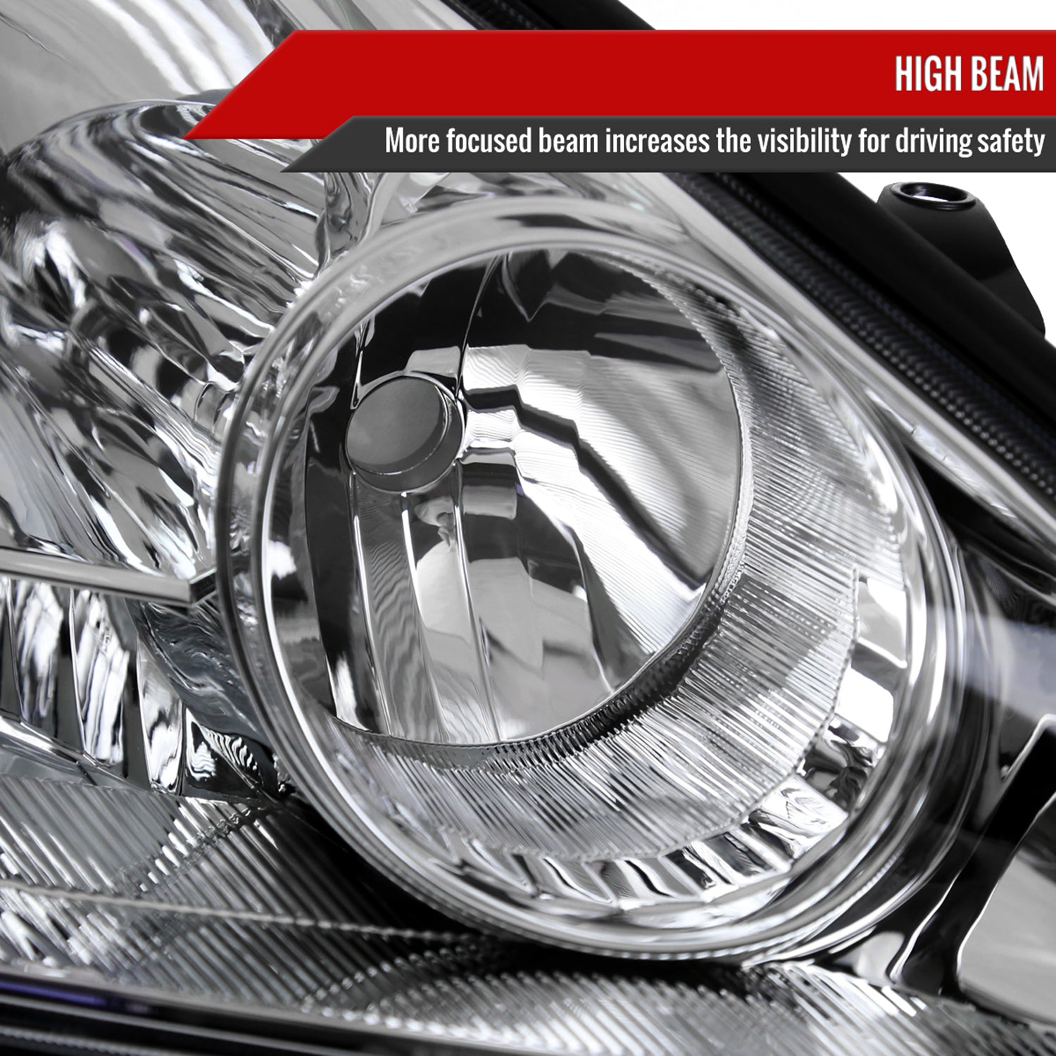 2004-2005 Toyota Sienna Passenger Side Headlights Amber Reflector Chrome